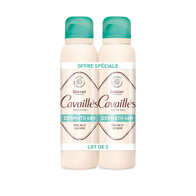 DEODORANT DERMATO 48H LOT DE 2 SPRAYS DE 150ml ROGE CAVAILLES DEODORANT DERMATO 48H LOT DE 2 SPRAYS DE 150ml ROGE CAVAILLES