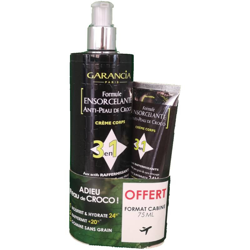 FORMULE ENSORCELANTE ANTI PEAU DE CROCO 400ml + Format voyage 75ml OFFERT GARANCIA FORMULE ENSORCELANTE ANTI PEAU DE CROCO 400ml + Format voyage 75ml OFFERT GARANCIA