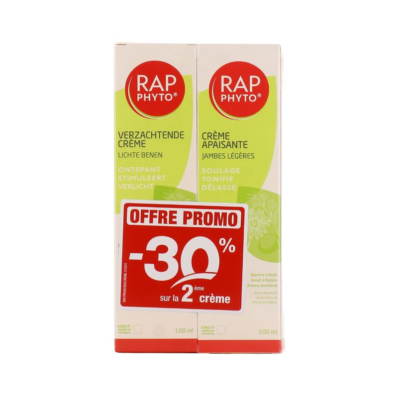 RAP PHYTO CREME APAISANTE JAMBES LEGERES LOT DE 2 X 100ML