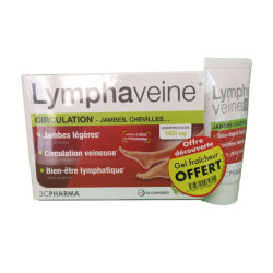 LYMPHAVEINE CIRCULATION  60 COMPRIMES + GEL FRAICHEUR OFFERT 3C PHARMA