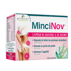 MINCINOV CAPTEUR GRAISSES et SUCRES 60 COMPRIMES 3CHENES