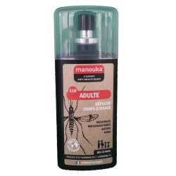 REPULSIF ANTI MOUSTIQUES CORPS VISAGE ADULTE 11H 75ML MANOUKA