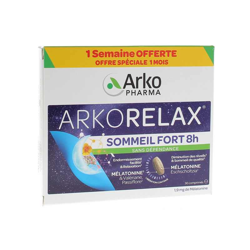 ARKORELAX SOMMEIL FORT 8h - 30 COMPRIMES ARKOPHARMA