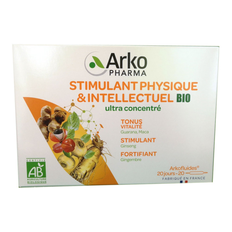 ARKOFLUIDES BIO STIMULANT PHYSIQUE & INTELLECTUEL 20 JOURS ARKOPHARMA