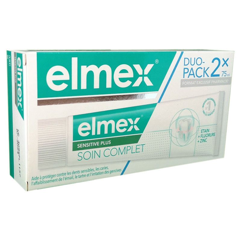 DENTIFRICE SOIN COMPLET SENSITIVE PLUS  DUO PACK 2 X 75ML ELMEX