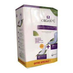 ORGANYC COTON BIO FUITES URINAIRES SERVIETTES NORMALES X 12 + PROTEGE SLIPS ULTRA FINS X 24