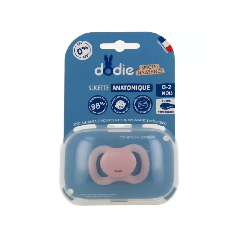 SUCETTE ANATOMIQUE 0-2 MOIS ROSE SILICONE DODIE