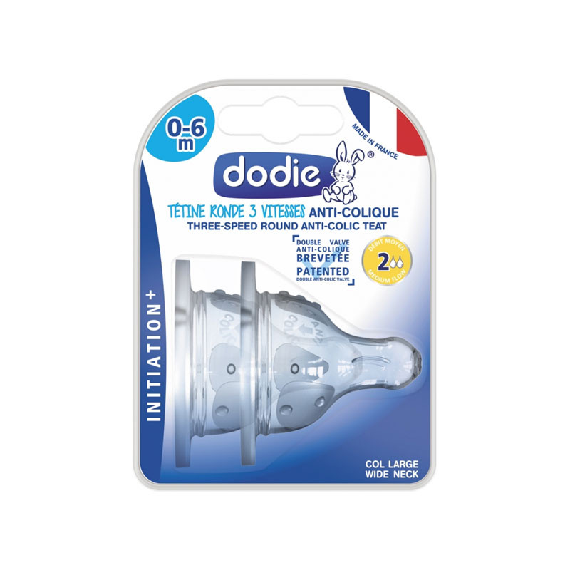 TETINE RONDE ANTI COLIQUE 0-6M INITIATION DODIE