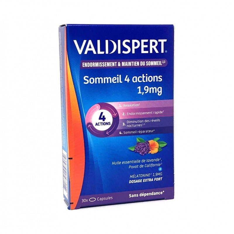 VALDISPERT MELATONINE 1,9 mg 4 ACTIONS 30 CAPSULES