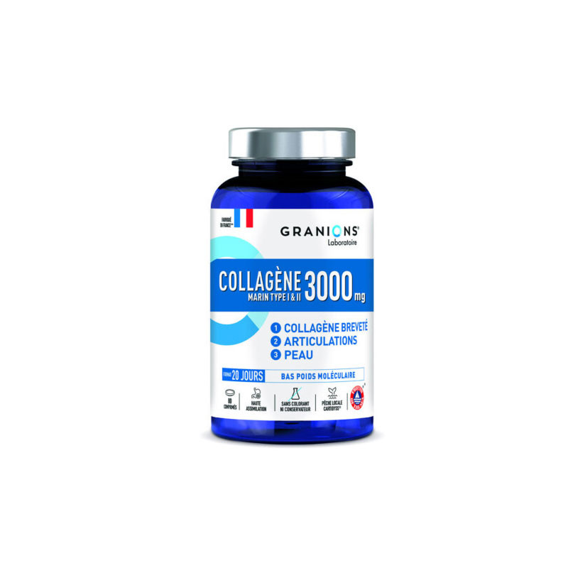 GRANIONS COLLAGENE MARIN 3000mg PEAU ARTICULATIONS 80 COMPRIMES