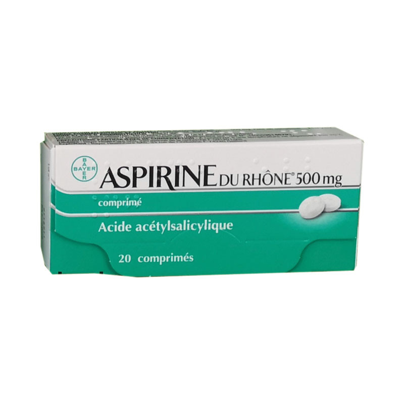 ASPIRINE DU RHONE 500 MG 20 COMPRIMES BAYER ASPIRINE DU RHONE 500 MG 20 COMPRIMES BAYER