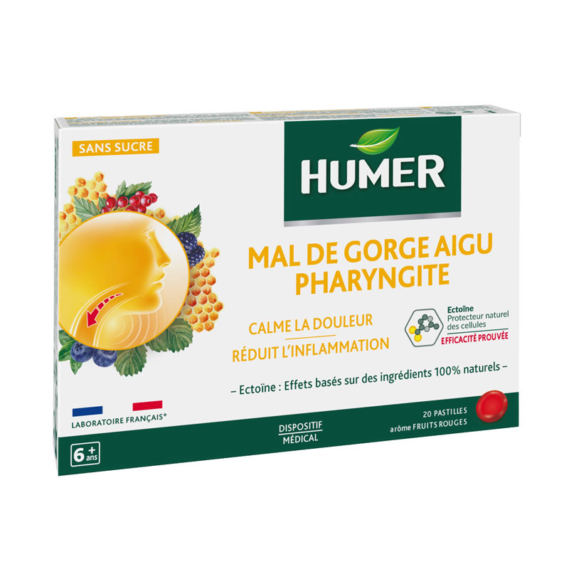 MAL DE GORGE AIGU PHARYNGITE 20 PASTILLES HUMER