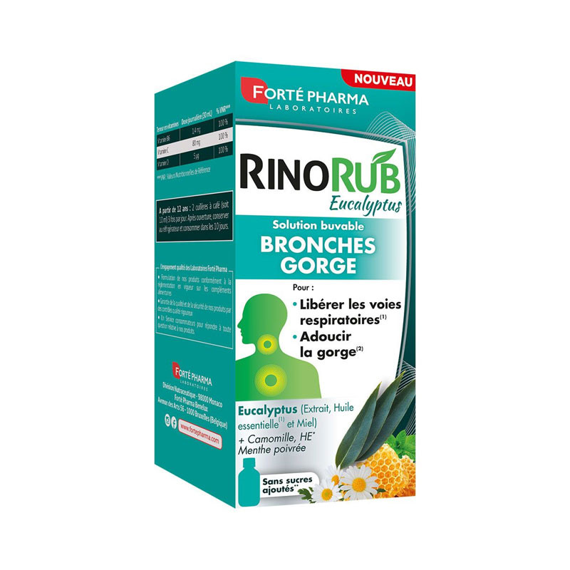 RINORUB EUCALYPTUS SOLUTION BUVABLE BRONCHES GORGE 120ML FORTE PHARMA