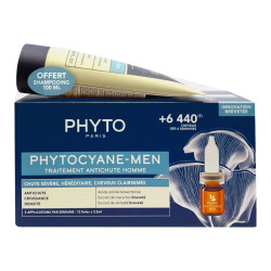 PHYTOCYANE MEN ANTICHUTE 12X3.5ML + SHAMPOOING 100ML OFFERT PHYTO