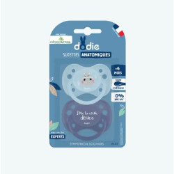 SUCETTE ANATOMIQUE 0-6 MOIS SILICONE MME BONHEUR LOT DE 2 DODIE