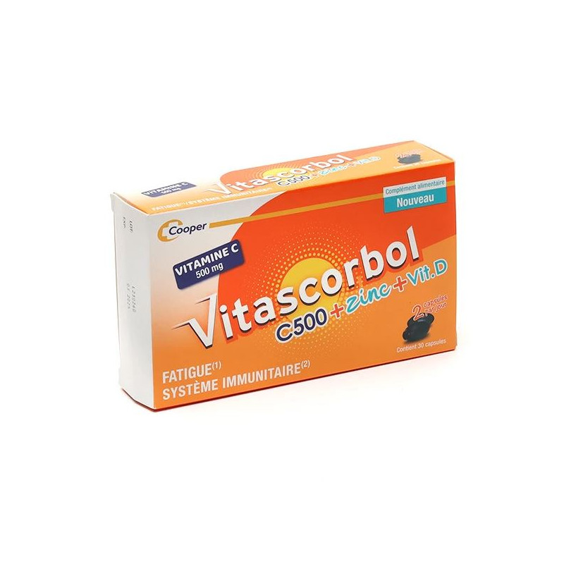 VITASCORBOL C500 ZINC VIT D 30 CAPSULES COOPER