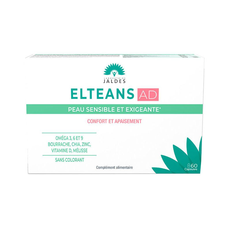 ELTEANS AD PEAU SENSIBLE ET EXIGEANTE COMPLEMENT ALIMENTAIRE 60 CAPSULES