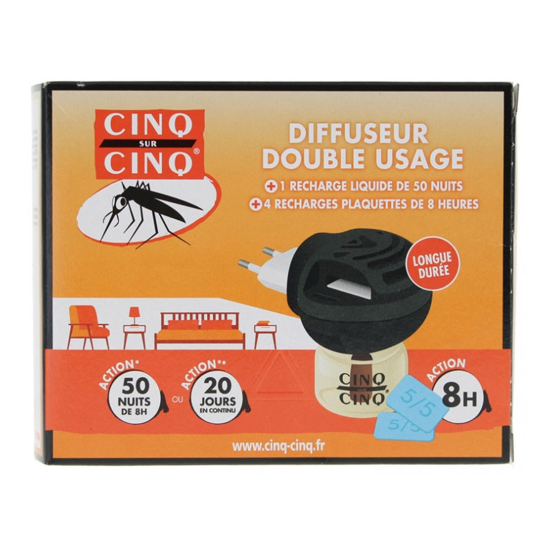 CINQ SUR CINQ DIFFUSEUR DOUBLE USAGE ANTI MOUSTIQUES CINQ SUR CINQ DIFFUSEUR DOUBLE USAGE ANTI MOUSTIQUES