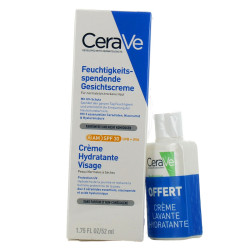 CREME HYDRATANTE VISAGE SPF30 52ML + CREME LAVANTE 20 ML OFFERTE CERAVE