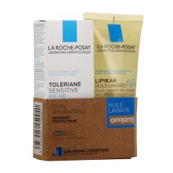 DUO TOLERIANE SENSITIVE RICHE 40ML + LIPIKAR HUILE LAVANTE AP+ OFFERTE 100ML LA ROCHE POSAY