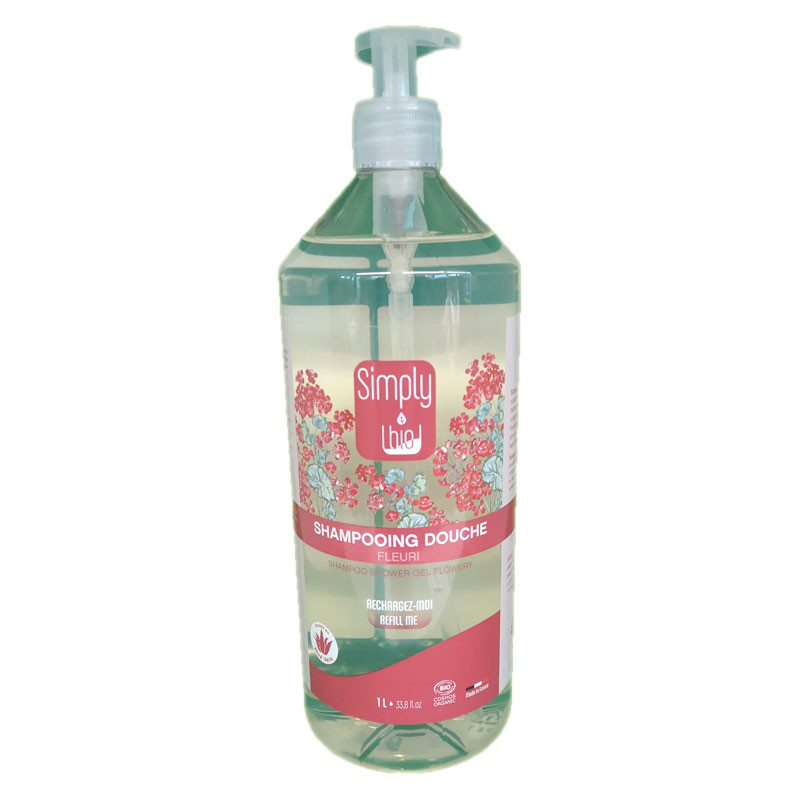 SHAMPOOING DOUCHE FLEURI 1 LITRE SIMPLY BIO