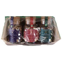 COFFRET CAGETTE DE NOËL 3 BOUTEILLES D' INFUSIONS BIO PROVENCE D'ANTAN