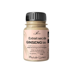 EXTRAIT SEC DE GINSENG BIO 60 GELULES PHYTALESSENCE