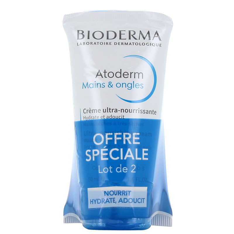 ATODERM MAINS ONGLES CREME ULTRA NOURRISSANTE LOT 2X50ML BIODERMA