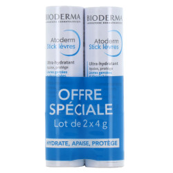 ATODERM MAINS STICKS LEVRES LOT 2X4G BIODERMA