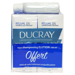 KELUAL DS SHAMPOOING TRAITANT LOT DE 2X100ML + SHAMPOOING ELUTION OFFERT DUCRAY