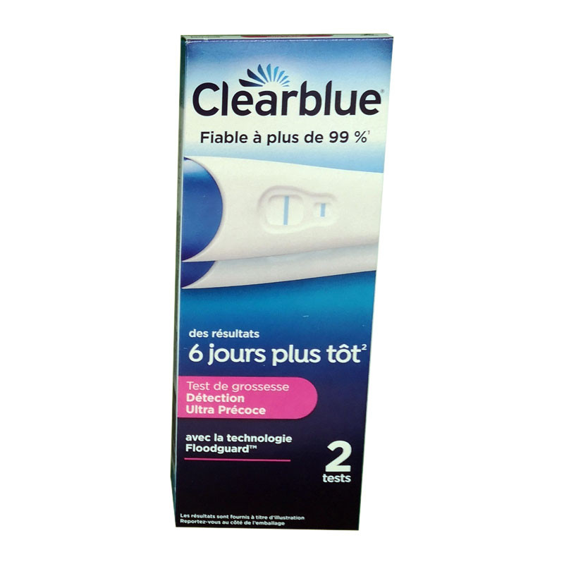 TEST DE GROSSESSE DETECTION ULTRA PRECOCE X2 CLEARBLUE TEST DE GROSSESSE DETECTION ULTRA PRECOCE X2 CLEARBLUE