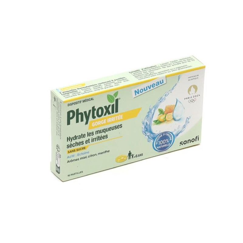 PHYTOXIL GORGE IRRITEE MIEL CITRON MENTHE 16 PASTILLES SANOFI