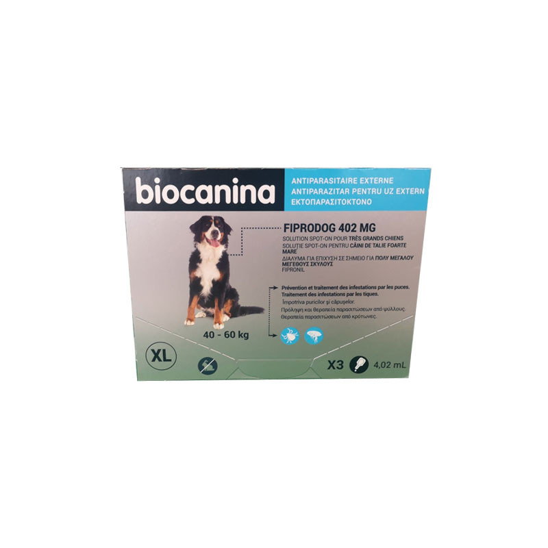 PIPETTES FIPRODOG 402MG XL CHIEN 40-60KG ANTIPARASITAIRE EXTERNE BIOCANINA