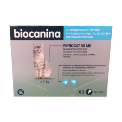 PIPETTES FIPROCAT 50MG CHAT +1KG ANTIPARASITAIRE EXTERNE BIOCANINA