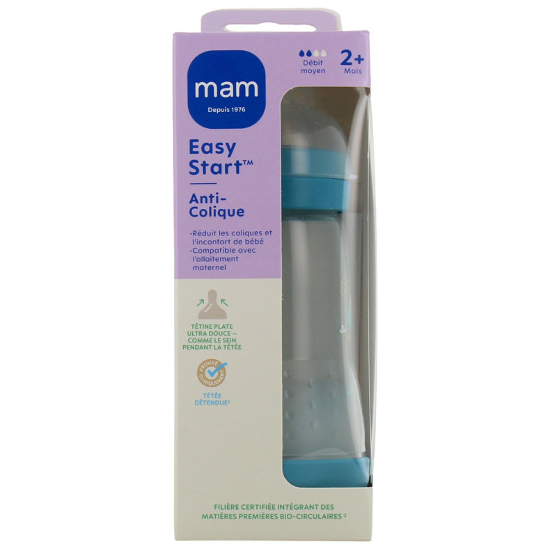 EASY START ANTI COLIQUE 2MOIS+ DEBIT MOYEN 260ML BLEU MAM