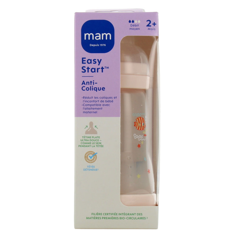 EASY START ANTI COLIQUE 2MOIS+ DEBIT MOYEN 260ML SABLE MAM EASY START ANTI COLIQUE 2MOIS+ DEBIT MOYEN 260ML SABLE MAM