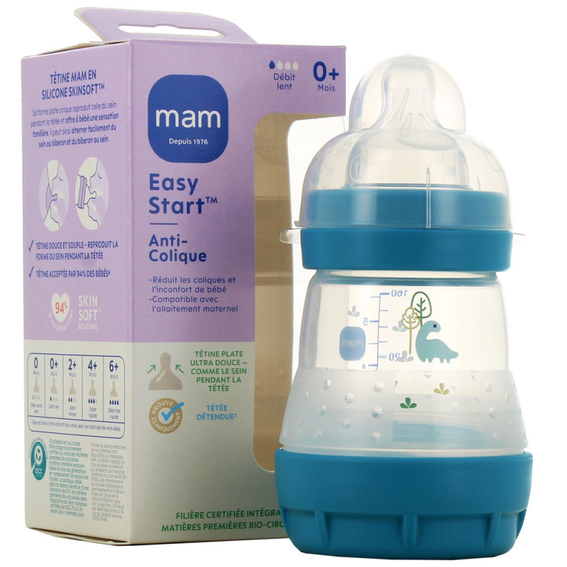 EASY START ANTI COLIQUE 0MOIS+ DEBIT LENT 160ML BLEU MAM