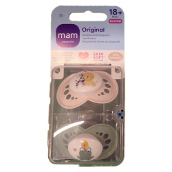 ORIGINAL SUCETTES SILICONE 18MOIS+ LOT DE 2 NATURE VERT MAM