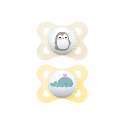ORIGINAL SUCETTES SILICONE 2-6MOIS+ LOT DE 2 NATURE CREME MAM