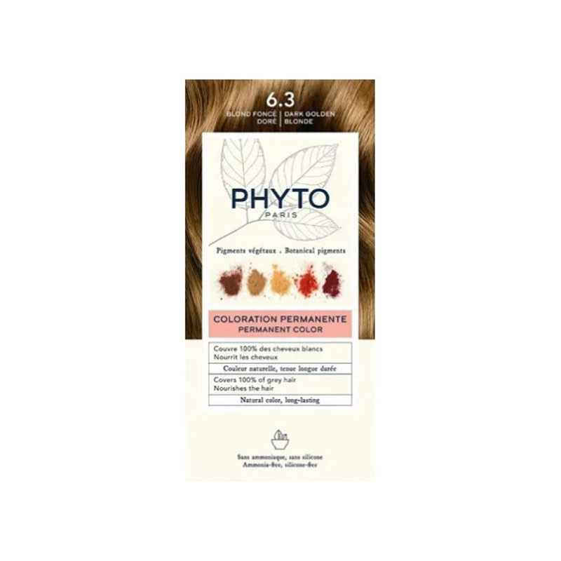 PHYTO COLORATION PERMANENTE BLOND FONCÉ DORÉ 6.3 PHYTO