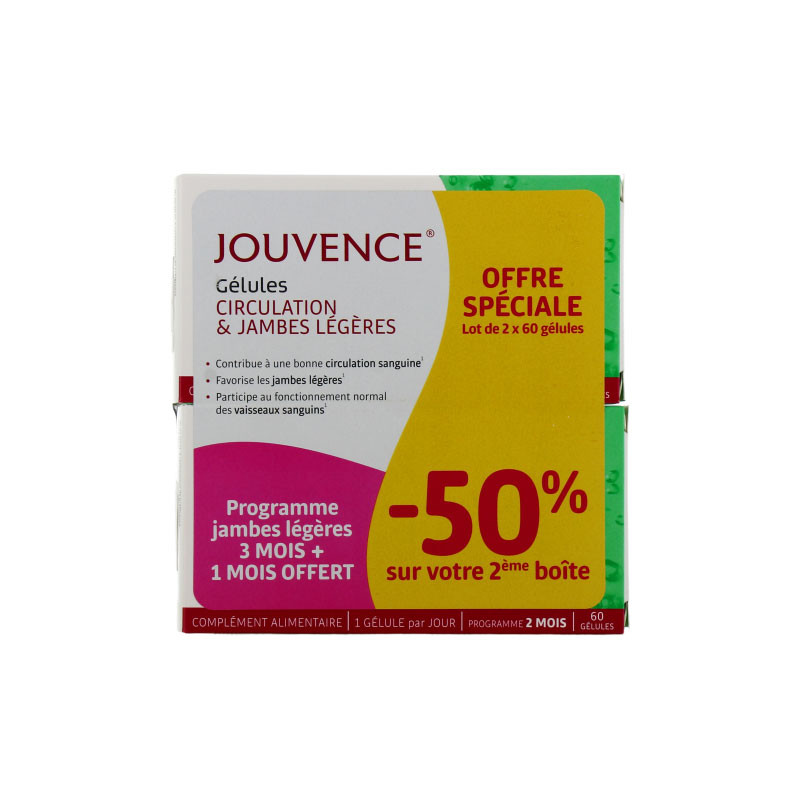 JOUVENCE CIRCULATION & JAMBES LEGERES LOT DE 2X60 GELULES JOUVENCE DE L'ABBÉ SOURY