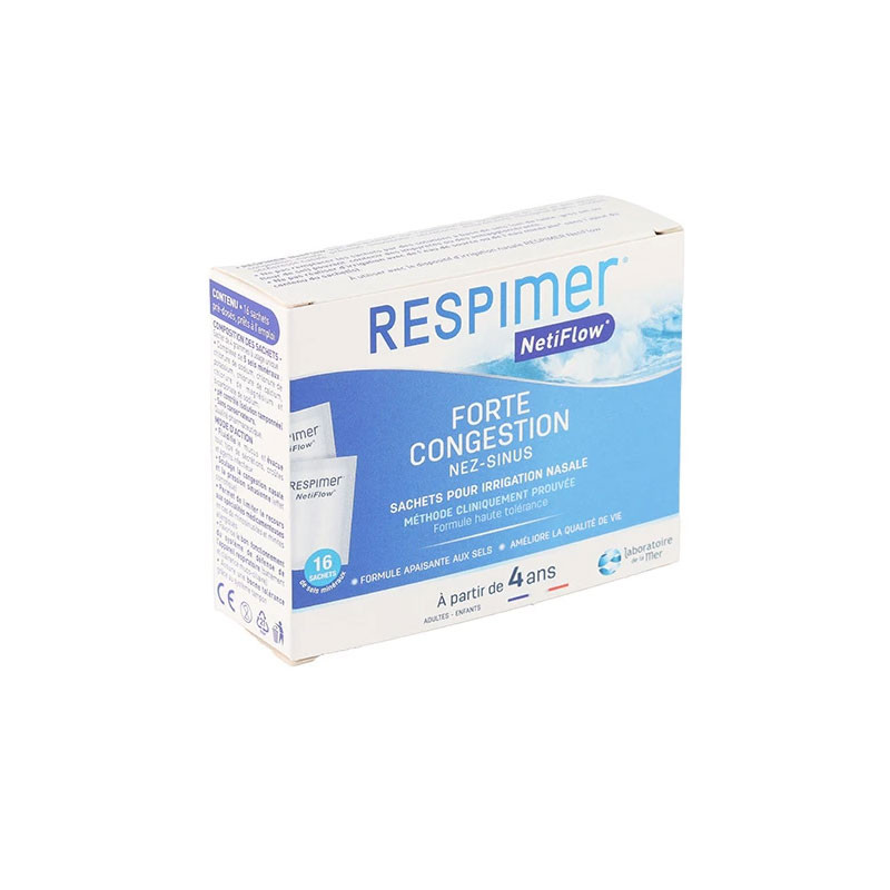 RESPIMER NETIFLOW SACHET POUR IRRIGATION NASALE X 16 LABORATOIRE DE LA MER RESPIMER NETIFLOW SACHET POUR IRRIGATION NASALE X 16 LABORATOIRE DE LA MER