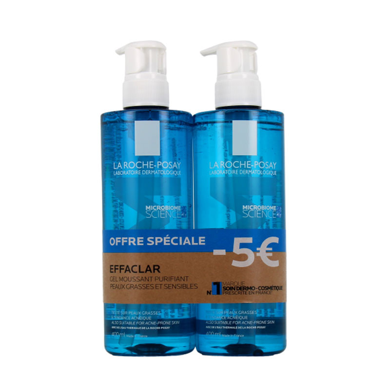 EFFACLAR GEL MOUSSANT PURIFIANT LOT DE 2 X 400 ML LA ROCHE POSAY EFFACLAR GEL MOUSSANT PURIFIANT LOT DE 2 X 400 ML LA ROCHE POSAY