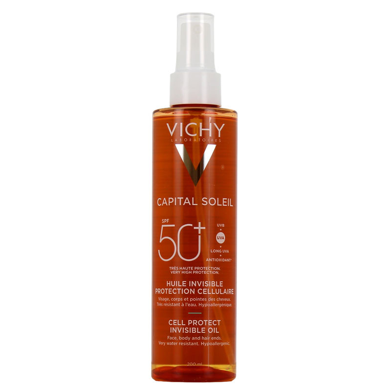 CAPITAL SOLEIL HUILE INVISIBLE PROTECTION CELLULAIRE SPF50+ 200ML VICHY CAPITAL SOLEIL HUILE INVISIBLE PROTECTION CELLULAIRE SPF50+ 200ML VICHY