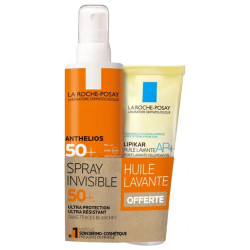 ANTHELIOS SPRAY INVISIBLE SPF50+ 200ML + LIPIKAR HUILE LAVANTE 100ML OFFERTE LA ROCHE POSAY