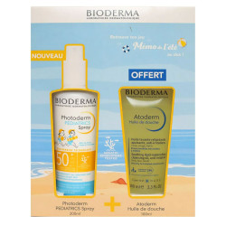 COFFRET PHOTODERM PEDIATRICS SPRAY SPF50+ 200ML + ATODERM HUILE DOUCHE 100ML BIODERMA