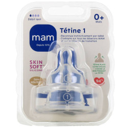TETINE SILICONE 0+ DEBIT 1 LENT X 2 MAM