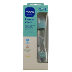 BIBERON VERRE PREMIUM BLEU 2MOIS+ 260ML MAM