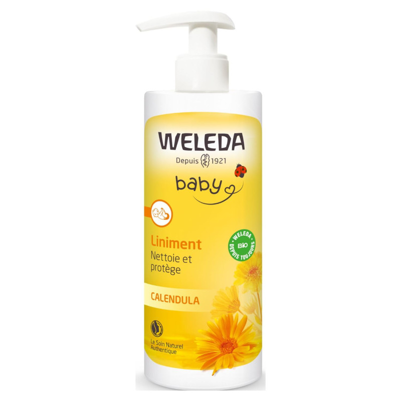 BEBE LINIMENT BABY CALENDULA BIO FLACON POMPE 400ML WELEDA