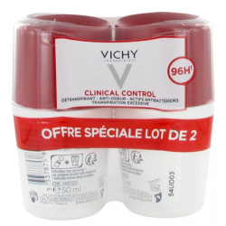 DEODORANT CLINICAL CONTROL 96H ROLL ON LOT DE 2X50ML VICHY